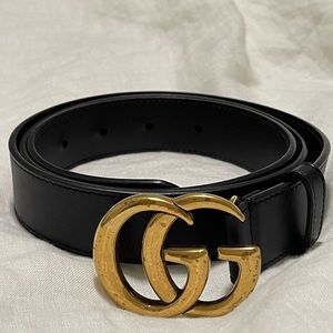 Gucci marmont black and gold belt Size W30